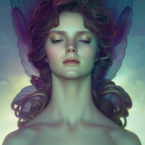 Angelic Portrait in Detailed Splash Art Style