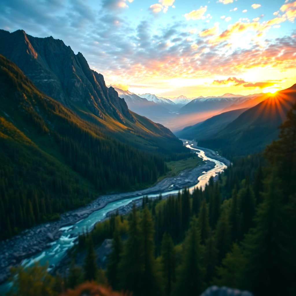 Magnificent Mountain Landscape at Sunrise: Photography