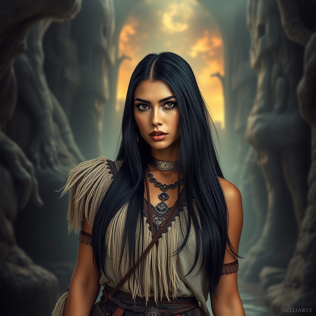 Modern Gothic Fantasy: Native American Woman in Dreamscape