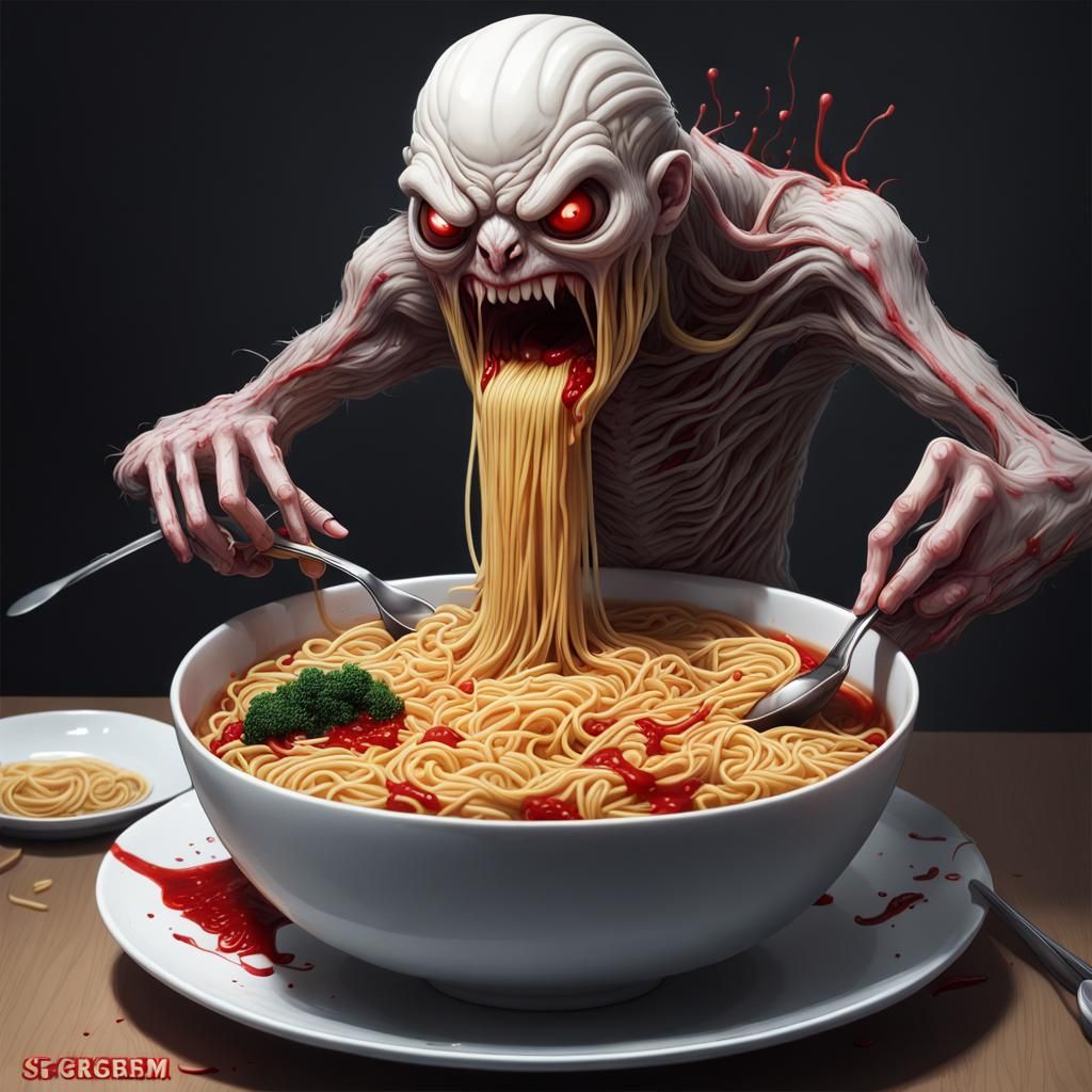 Transformacion al comer un ramen caliente