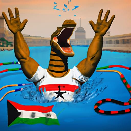 Anthropomorphic Crocodile Mascot for 1944 Cairo Olympics