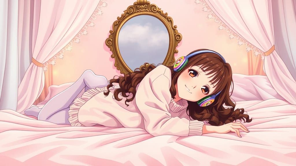 Serene Anime Girl in Whimsical Dreamscapes