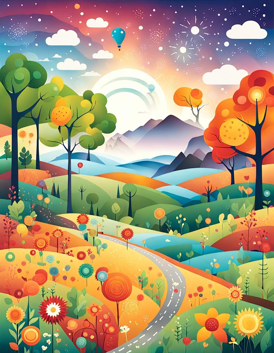 Abstract Visualization of a Happiness System