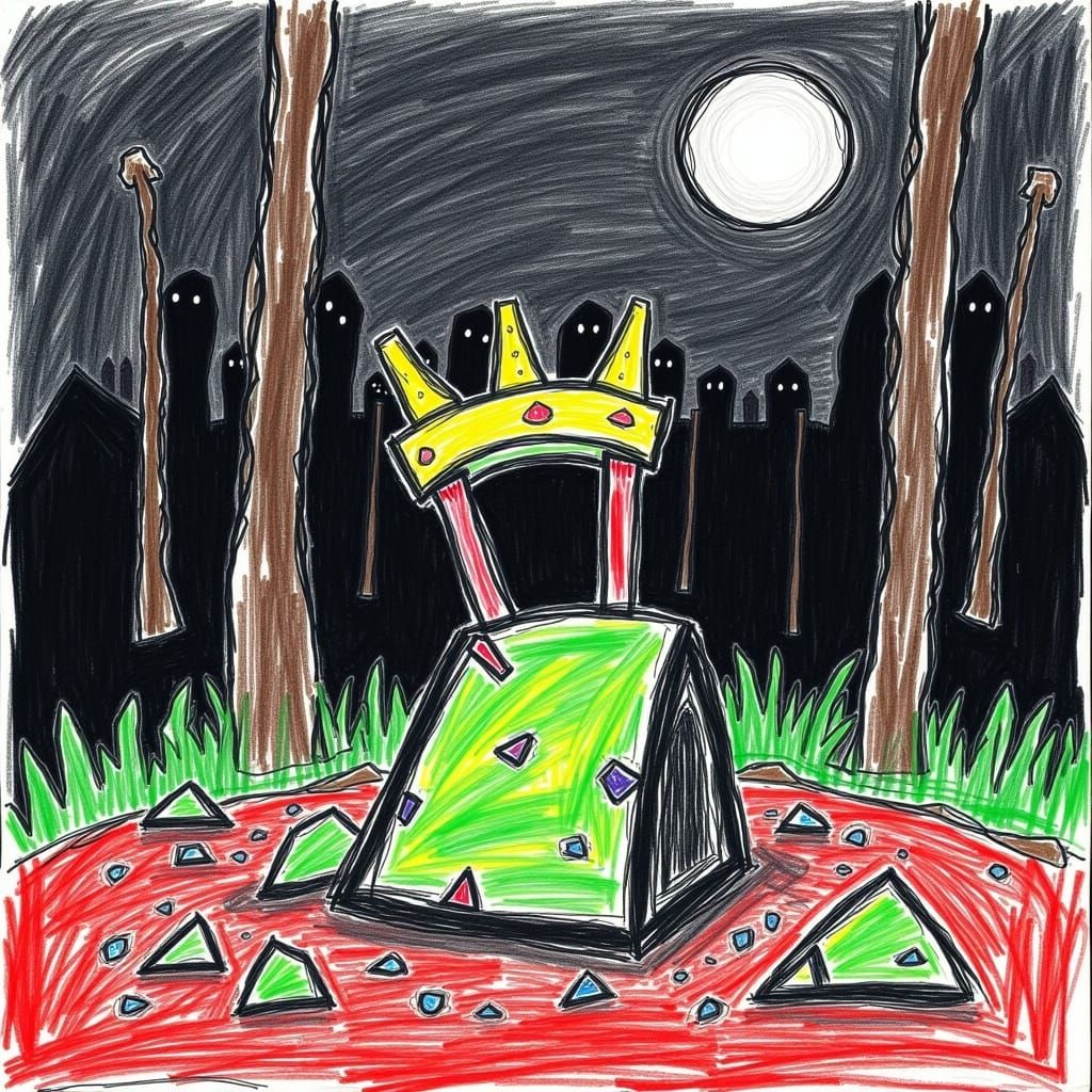 Creepy Crayon Drawing of Ancient Elven Crown