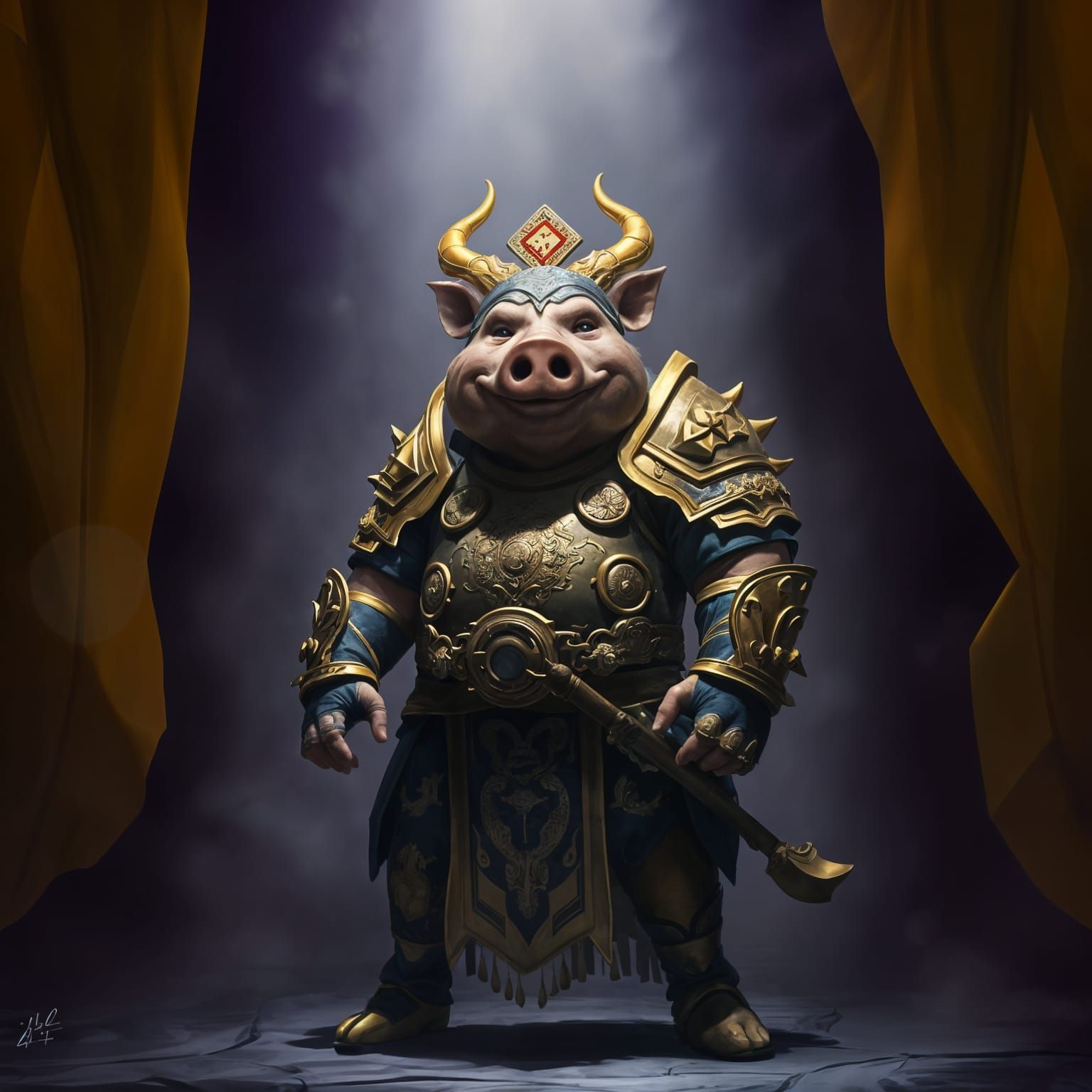 Zhu Bajie: Dark Fantasy Concept Art by Rutkowski