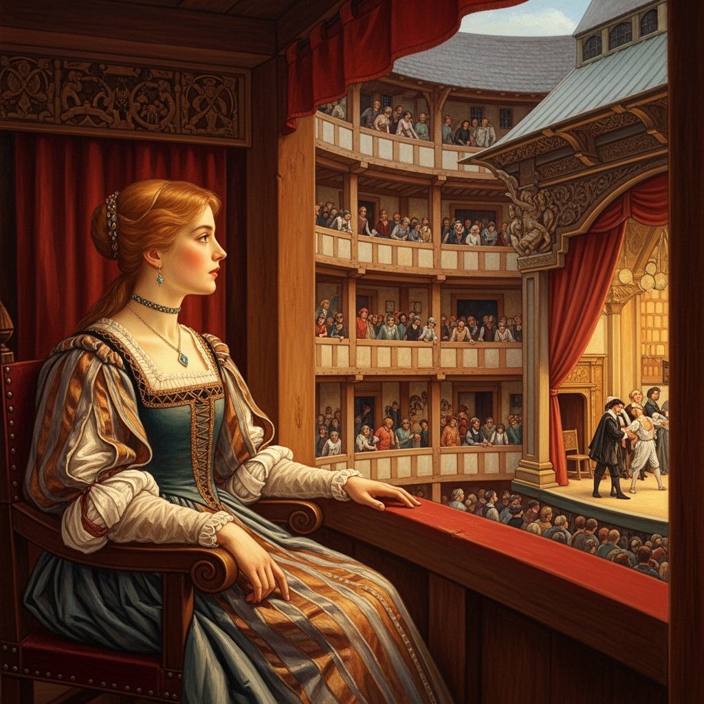 Elizabethan Woman at Globe Theater Performance