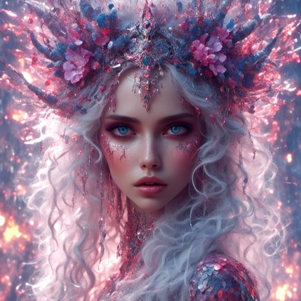 Breathtaking Vivid Portrait in Animated Mosaic Style