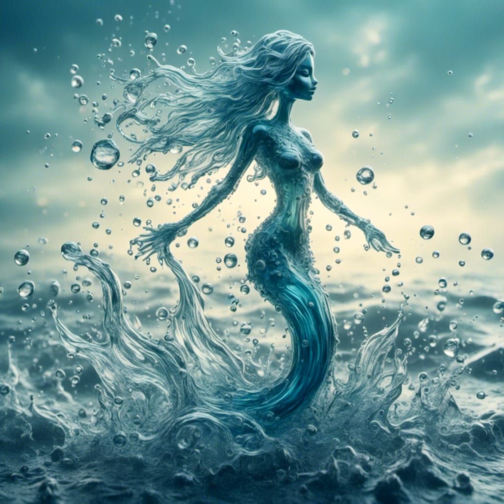 Mermaid made of water