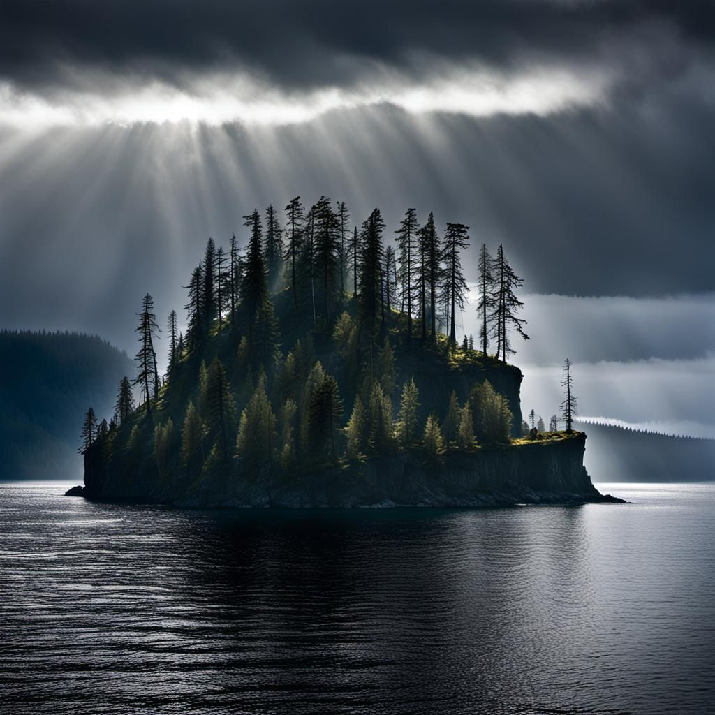 Eerie Shadow Island in the Pacific: A Matte Painting