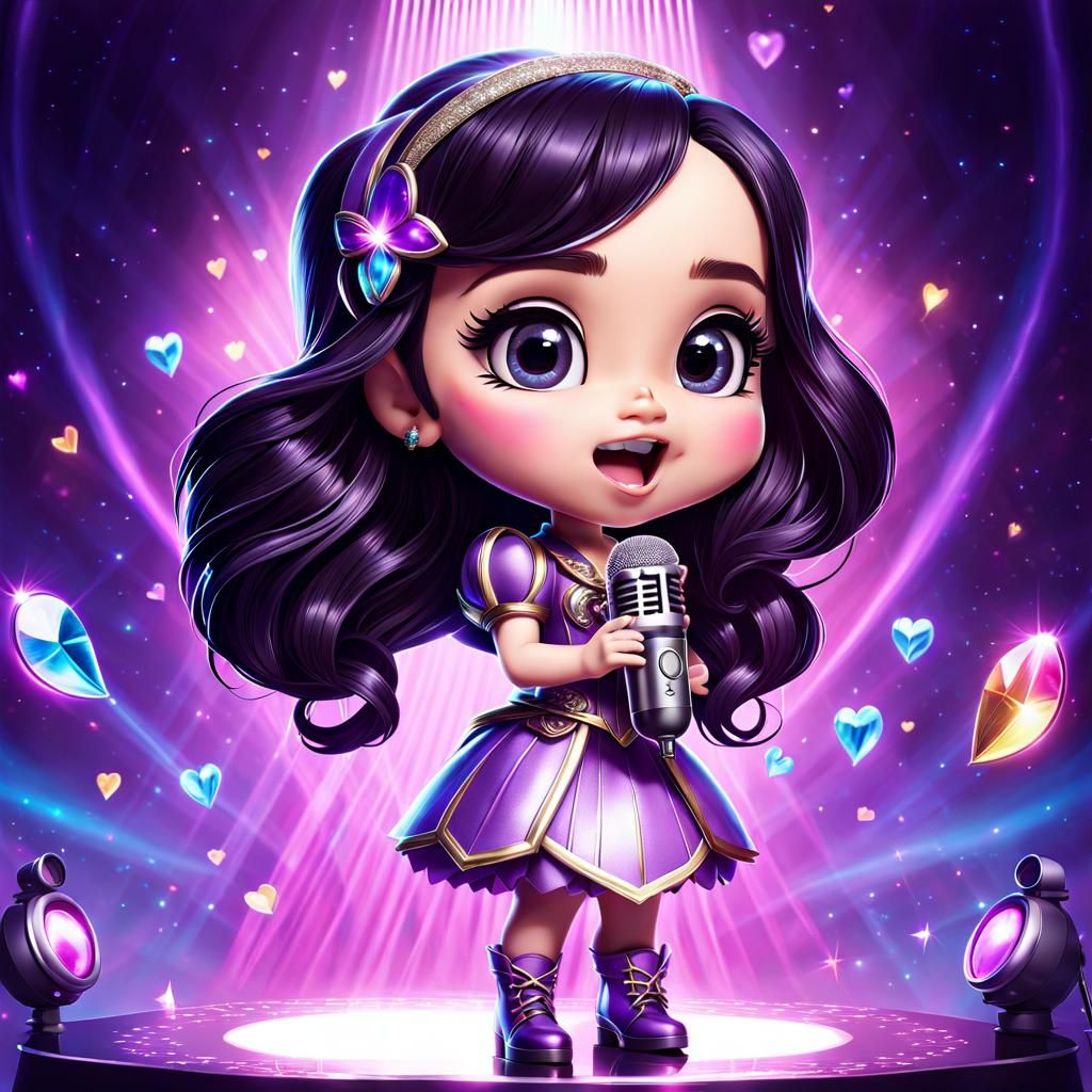 Chibi Sofia Carson performing