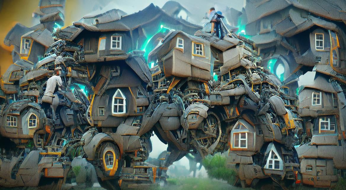 Giant Mechanical House on the Move