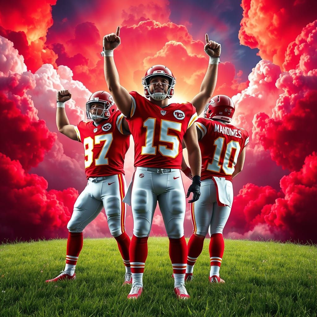 Chiefs Heroes Emerge from Vibrant, Dreamlike Background