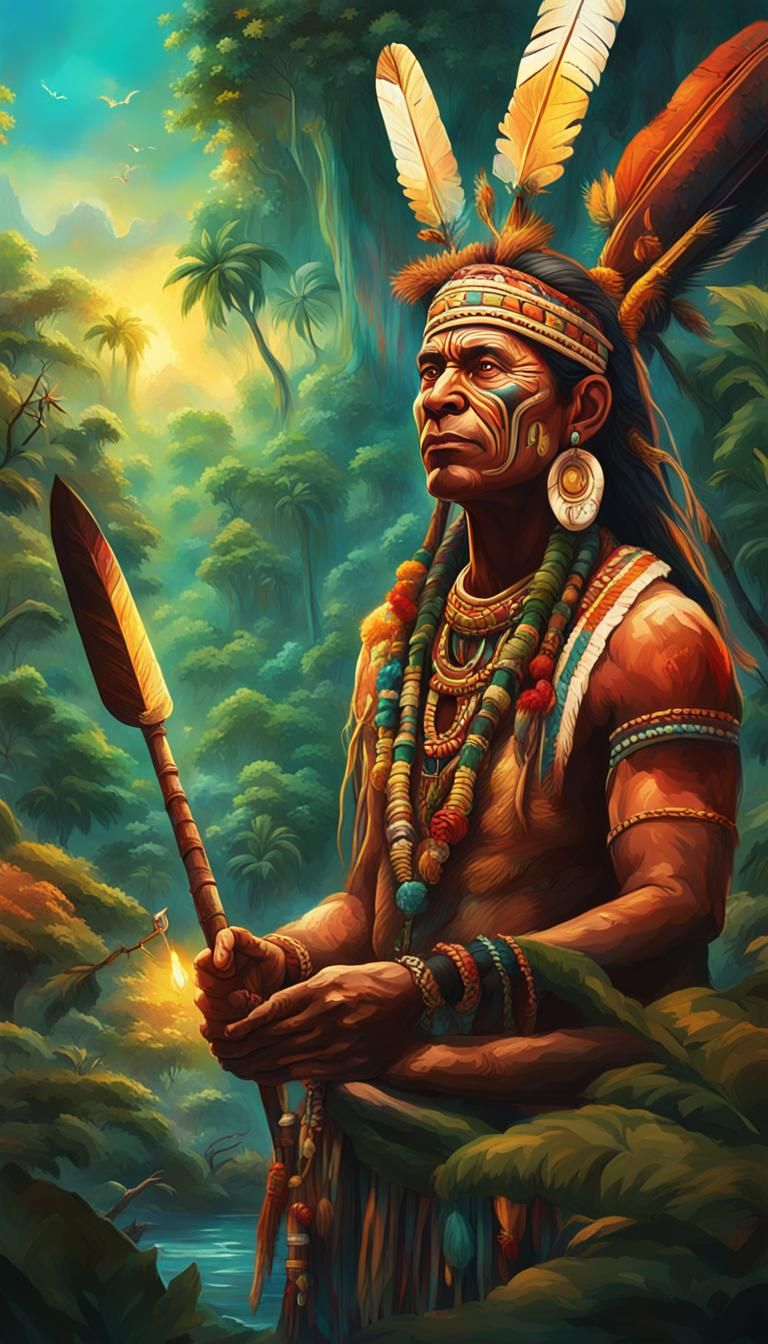 Shamans Guarding El Dorado: Hyperrealistic Concept Art