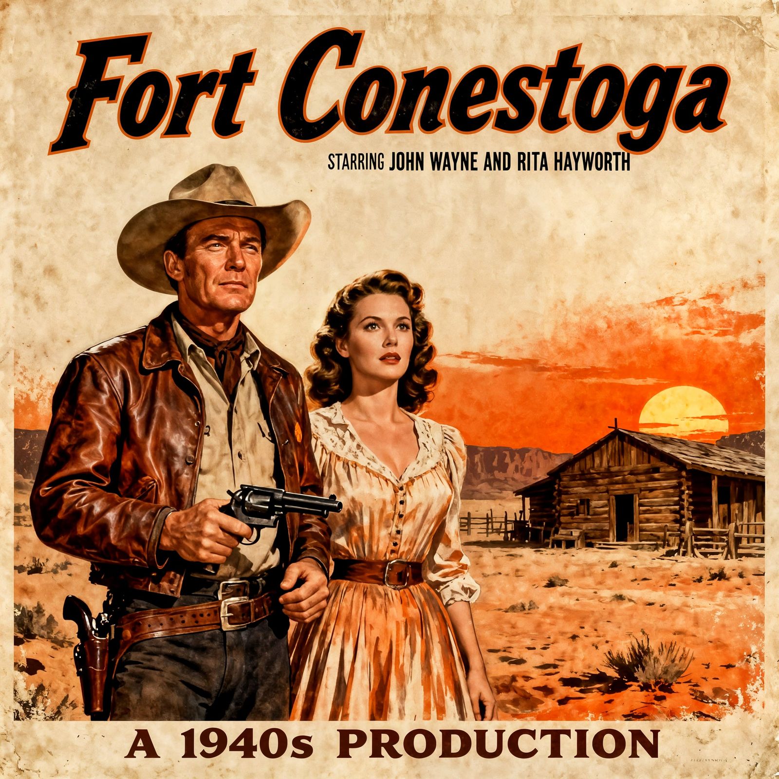1940s Western Movie Poster: Fort Conestoga
