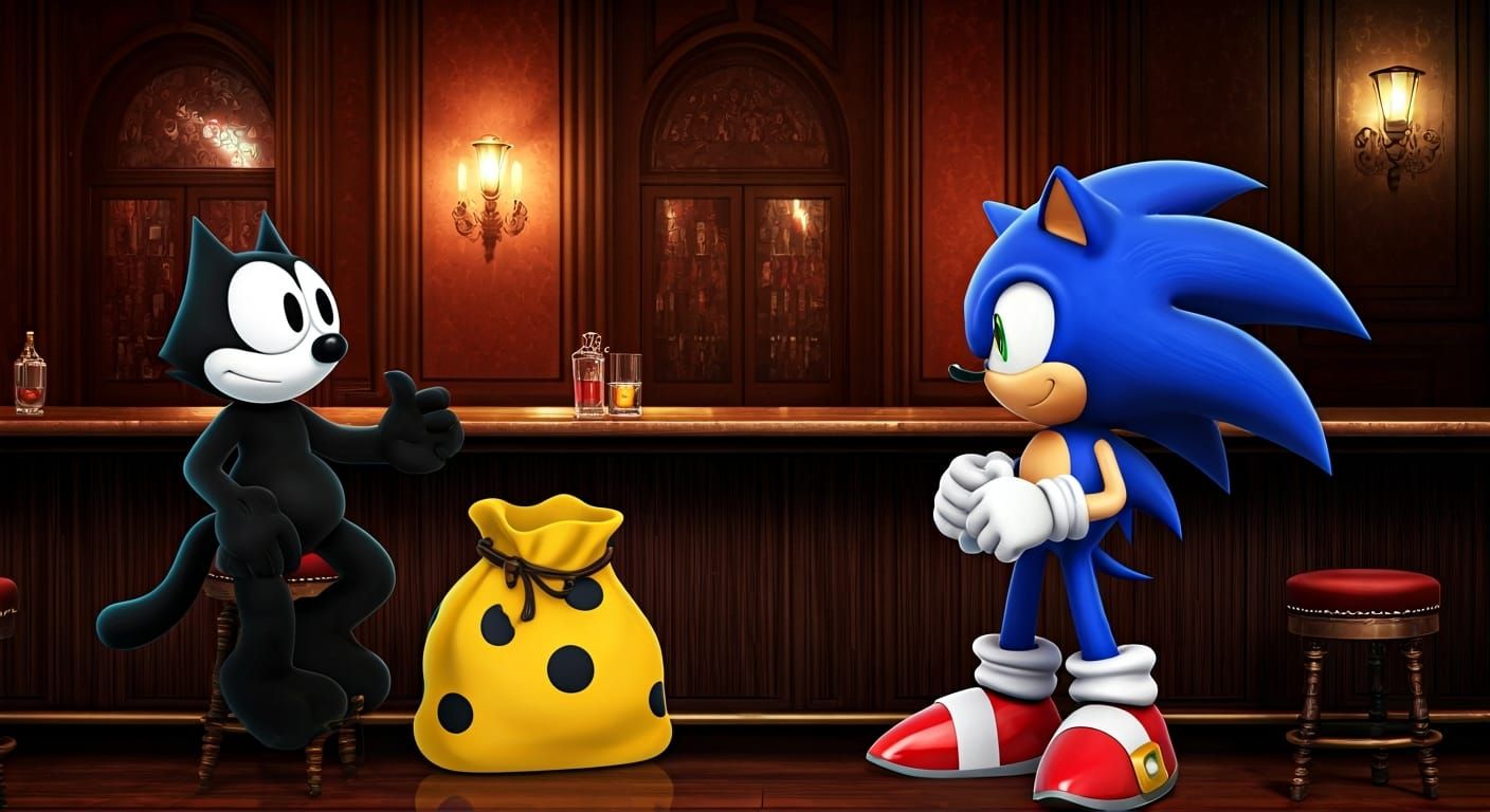 Felix the Cat Meets Sonic in Speakeasy