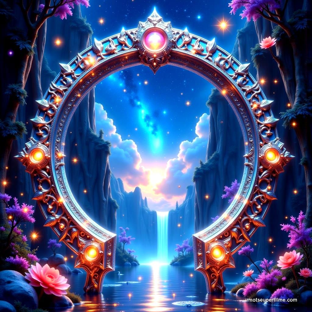 Heavenly Wonderland Seen Through Ornate Keyhole