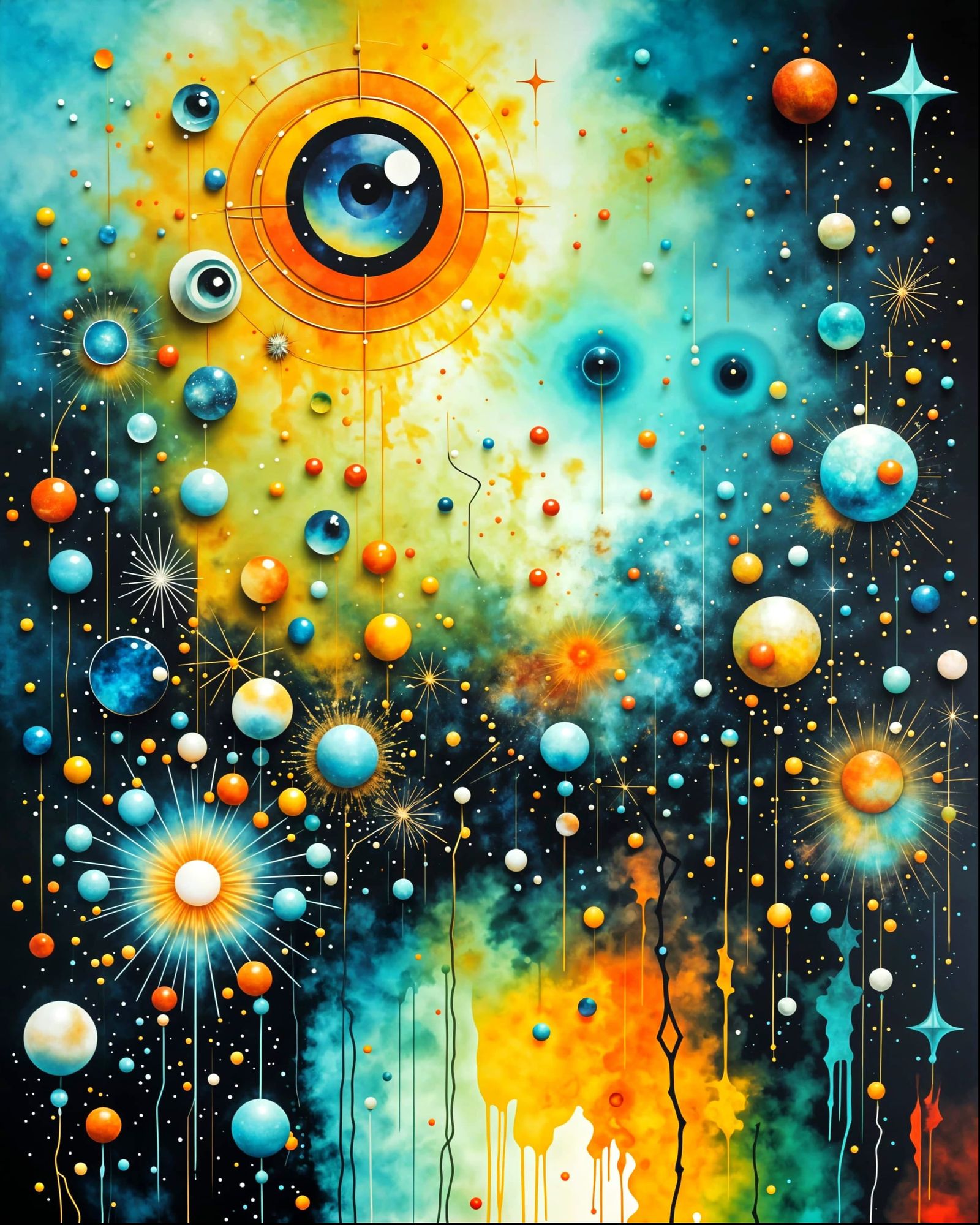 Celestial Abstract Acrylic Dreamscape