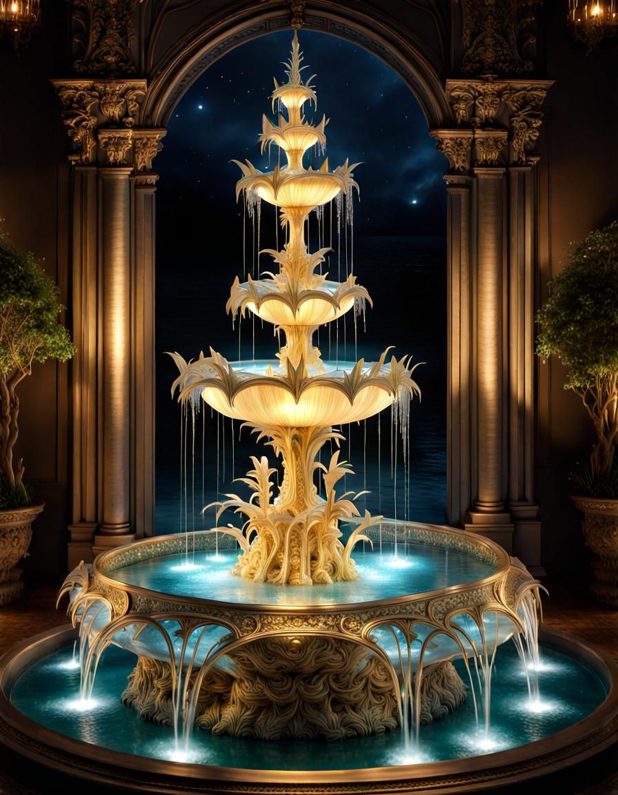 Water Fountain in a Beautiful Courtyard
