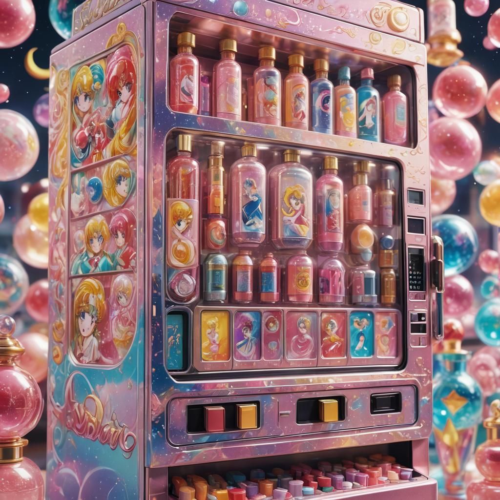 Sailor Moon Perfume Vending Machine in Anime Style