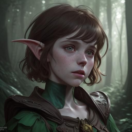 Tiefling Portrait in Forest, Artgerm Style