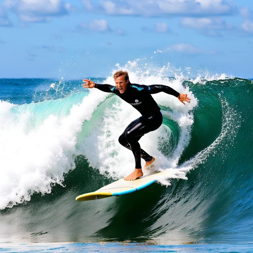 Enthusiastic Surfers Enjoying a Sunny Day at the Beach