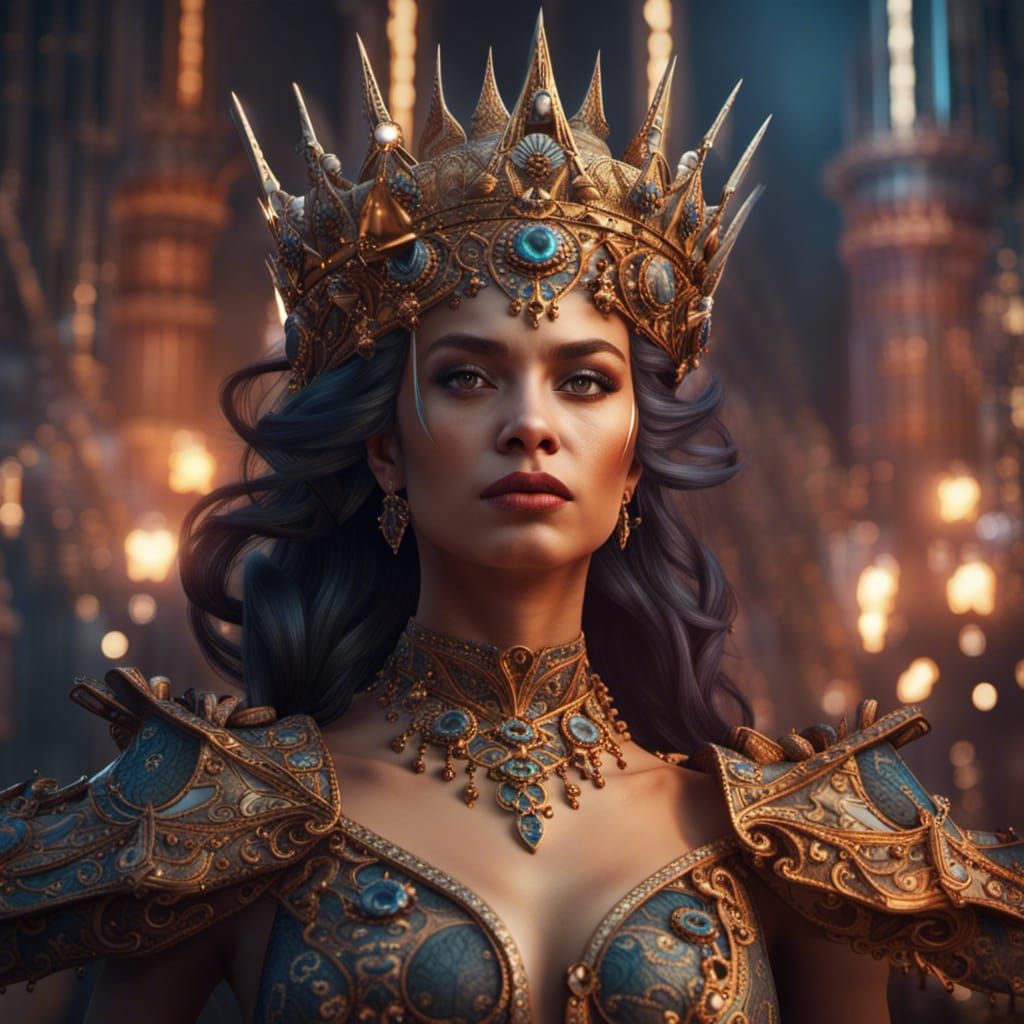 Fantastical Portrait of a Beautiful Queen in Digital Art