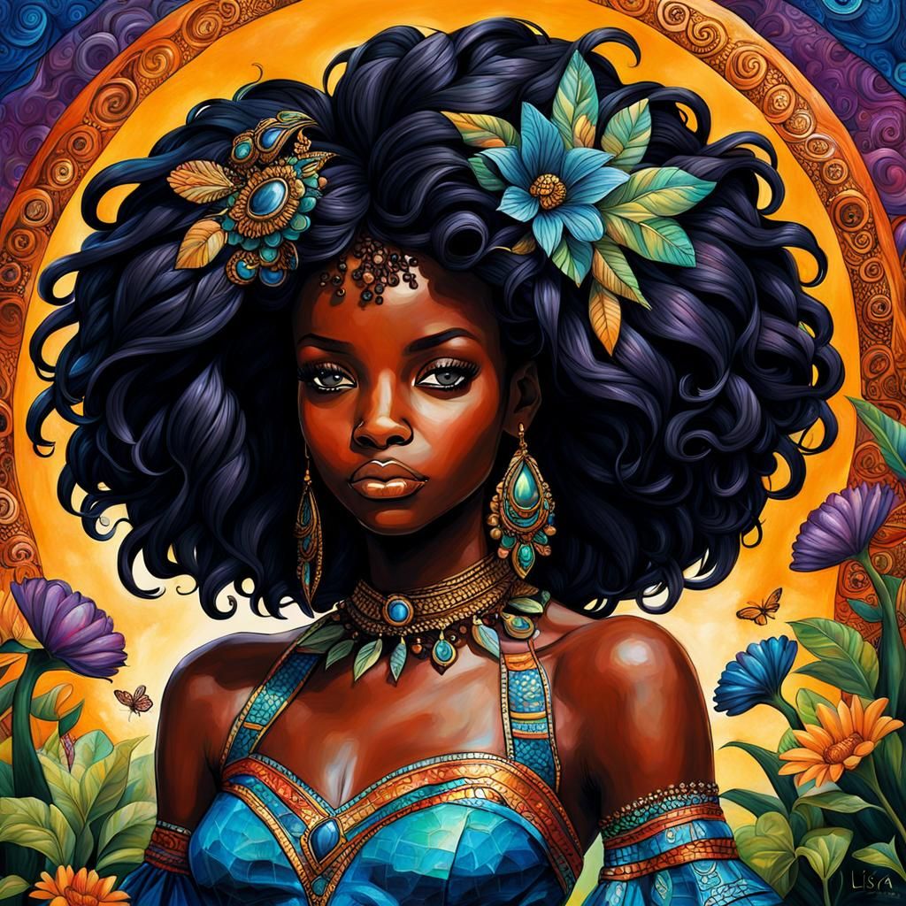 Melanin Fantasy Digital Portrait Art