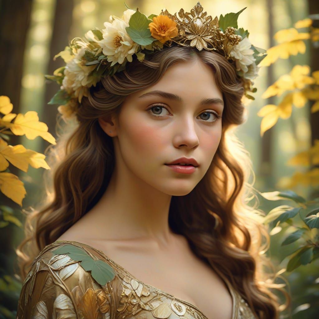 Elegant Princess in Art Nouveau Style