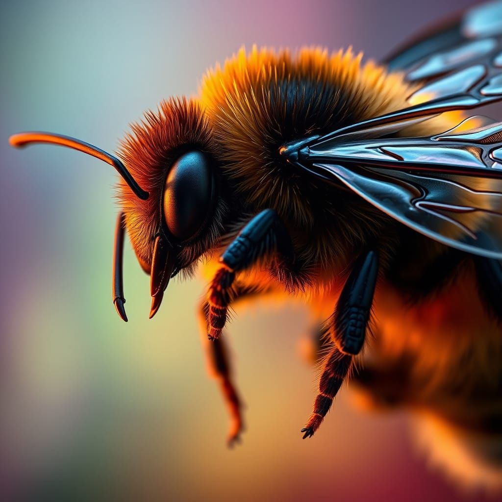 Bumble Bee Wings in Hyperrealistic Detail