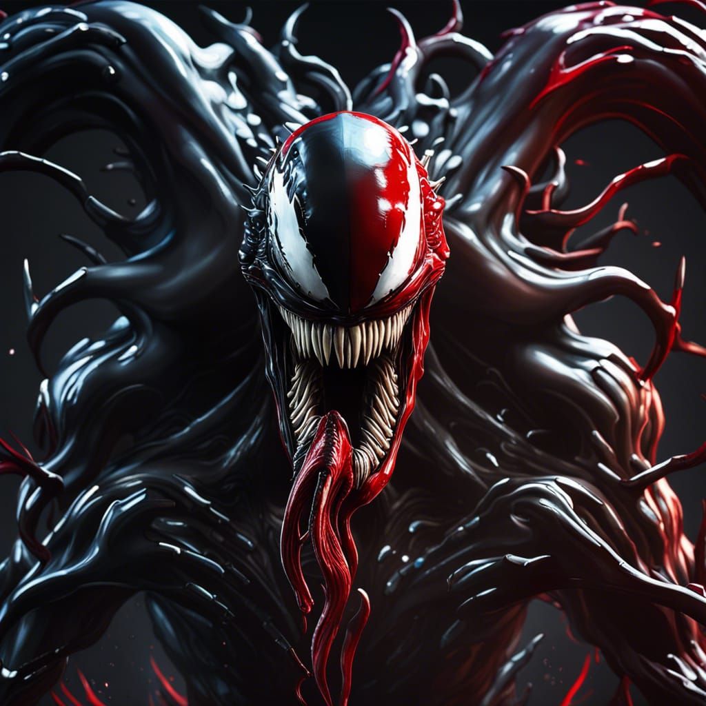 Venom vs Carnage: Hyperrealistic Action Painting