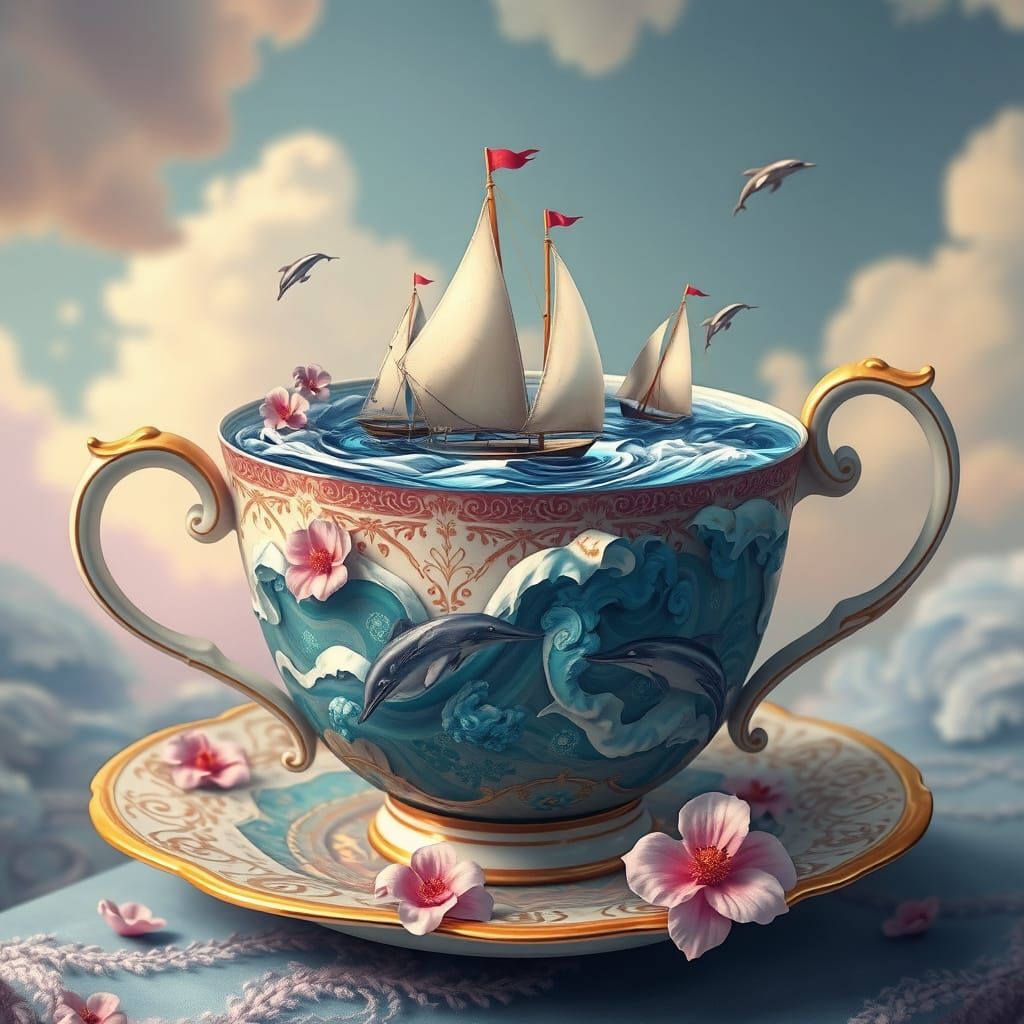 Cherry Blossom In A Teacup