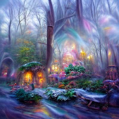 Ethereal Wonderland in Misty Woods
