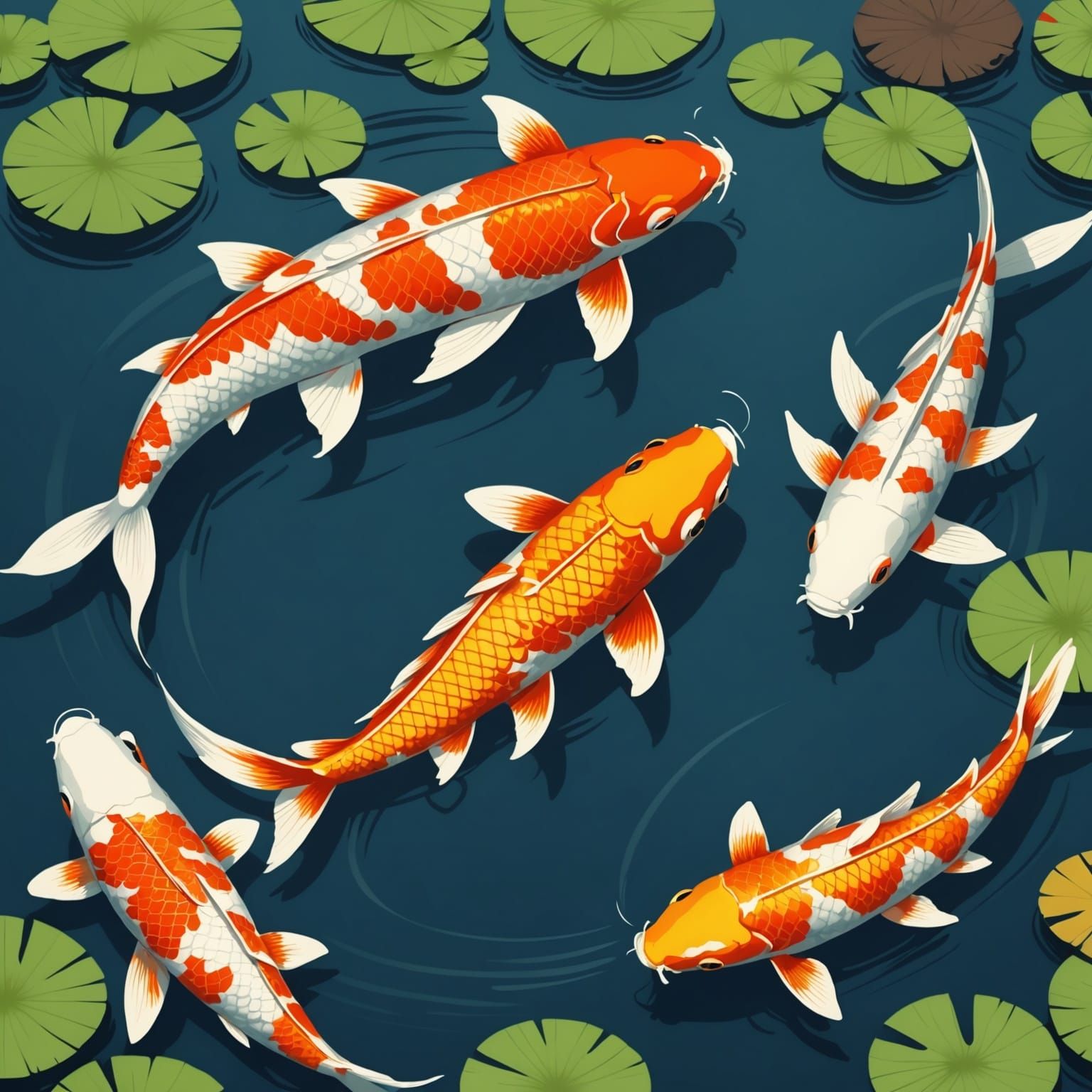 Koi Pond in Traditional Japanese Style