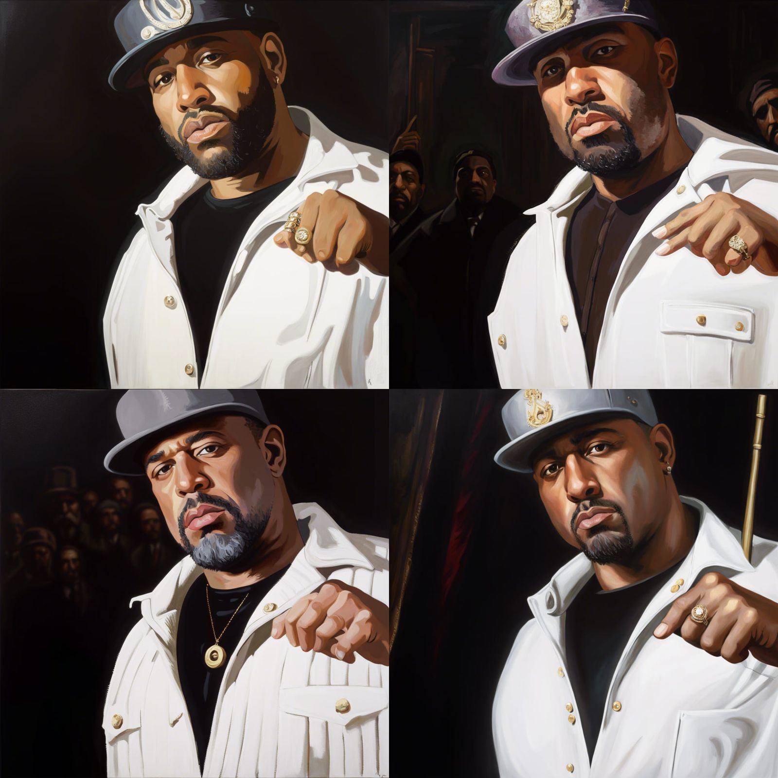 Gangster Rap in Impressionist Style, Oil Painting