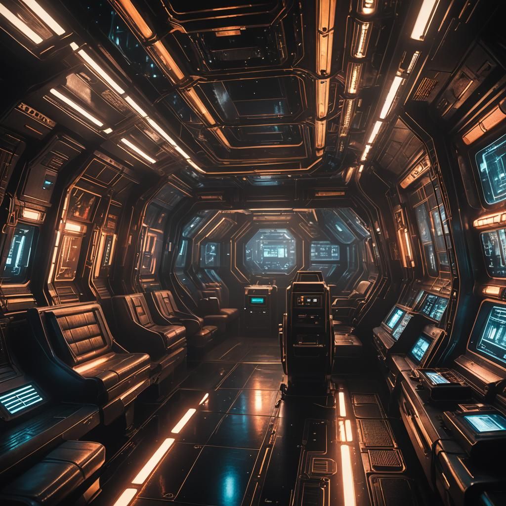 Detailed Spaceship Interior in Cinematic Lighting