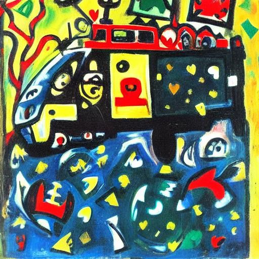 Bolshevik on Armored Car in Abstract Style
