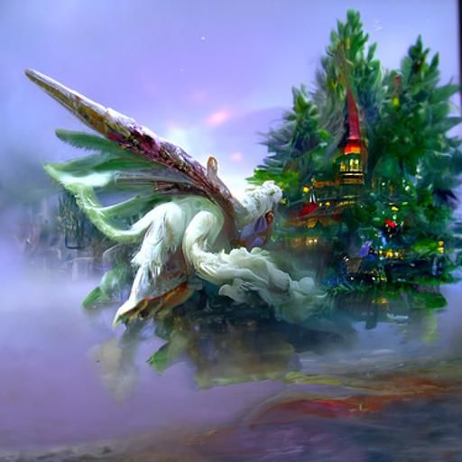 Ethereal Dragon Angel in Fantasy Landscape