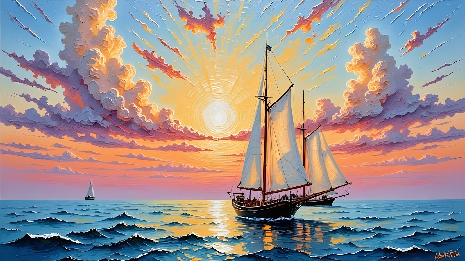 Impressionist Skipjack at Sunset on the Chesapeake Bay