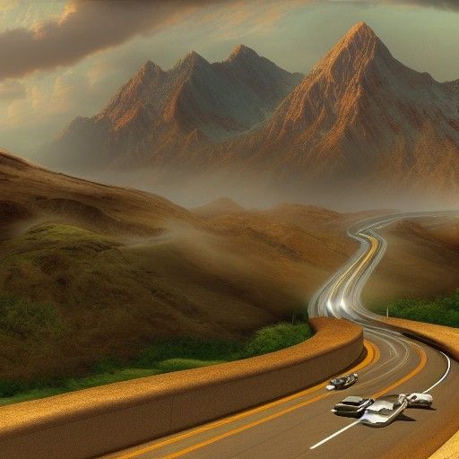 Detailed Matte Painting of a Vehicle Driving