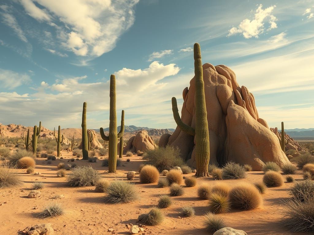 Surreal Desert Garden in a Dali-esque Style