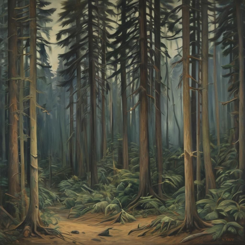 Grimdark Landscape in Emily Carr Style