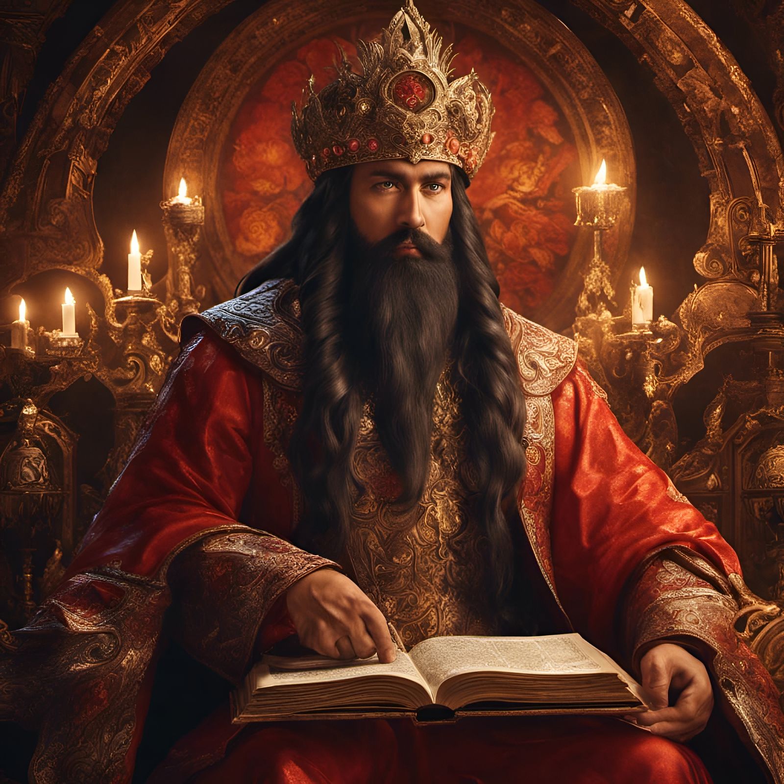 Satan in Orthodox Icon Style with Folk Elements