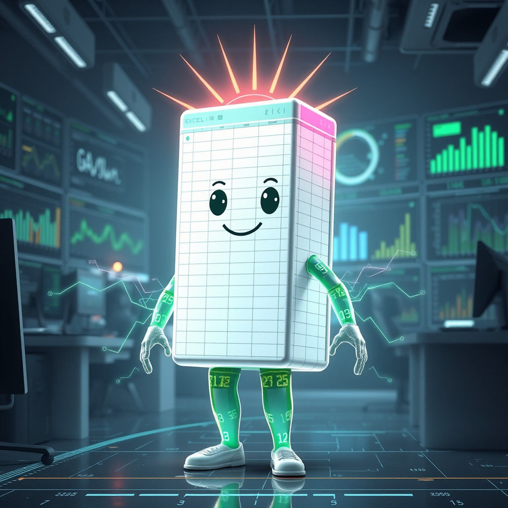 Futuristic Excel Assistant in Matte Painting Style