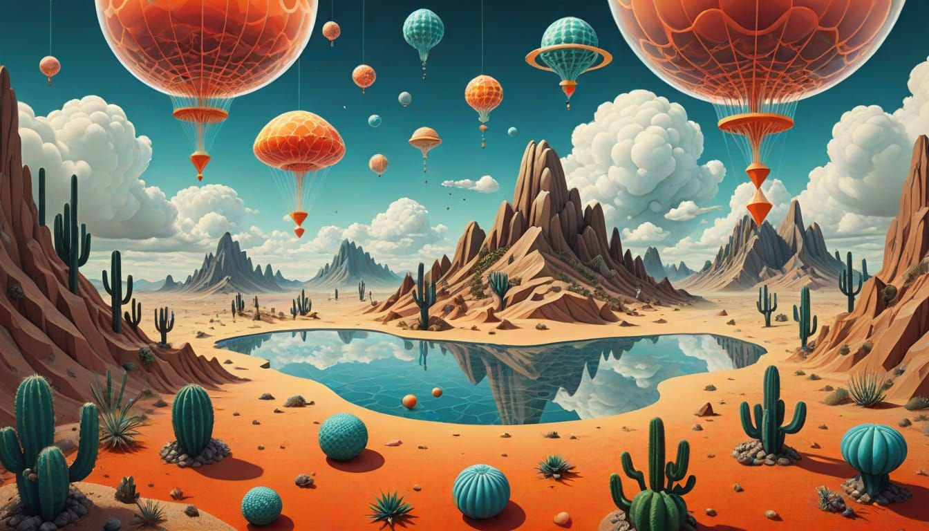 Ethereal Dreamscapes in Vibrant Digital Art