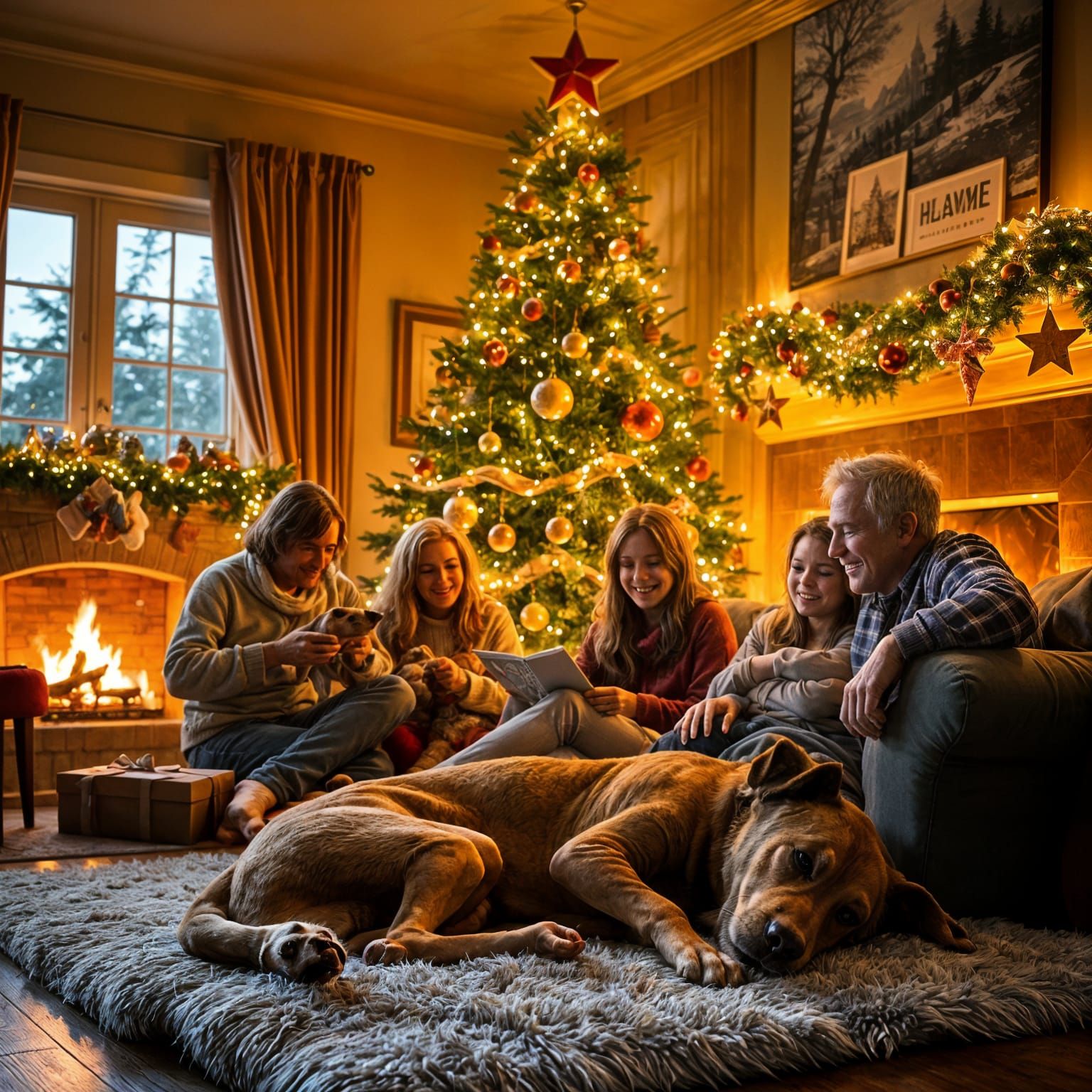 Warm Christmas Family Moment in Epic Cinematic Style