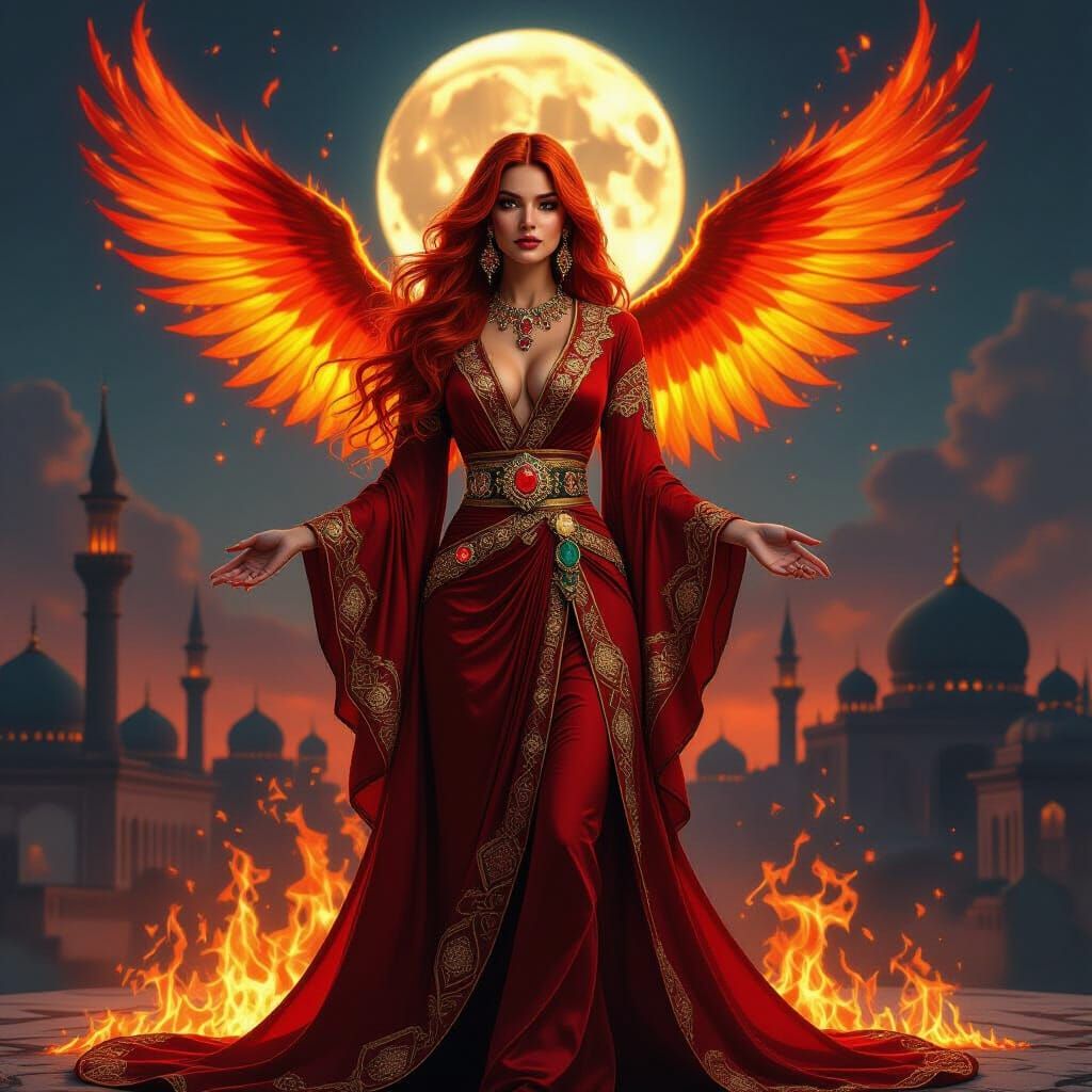 Jean Grey as Ottoman Sultana with Fiery Aura