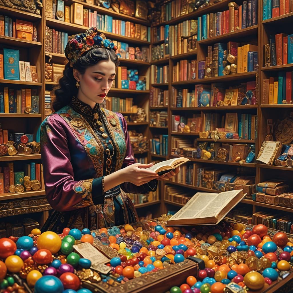 Surrealist Still Life: Woman Reaching for Ancient Book