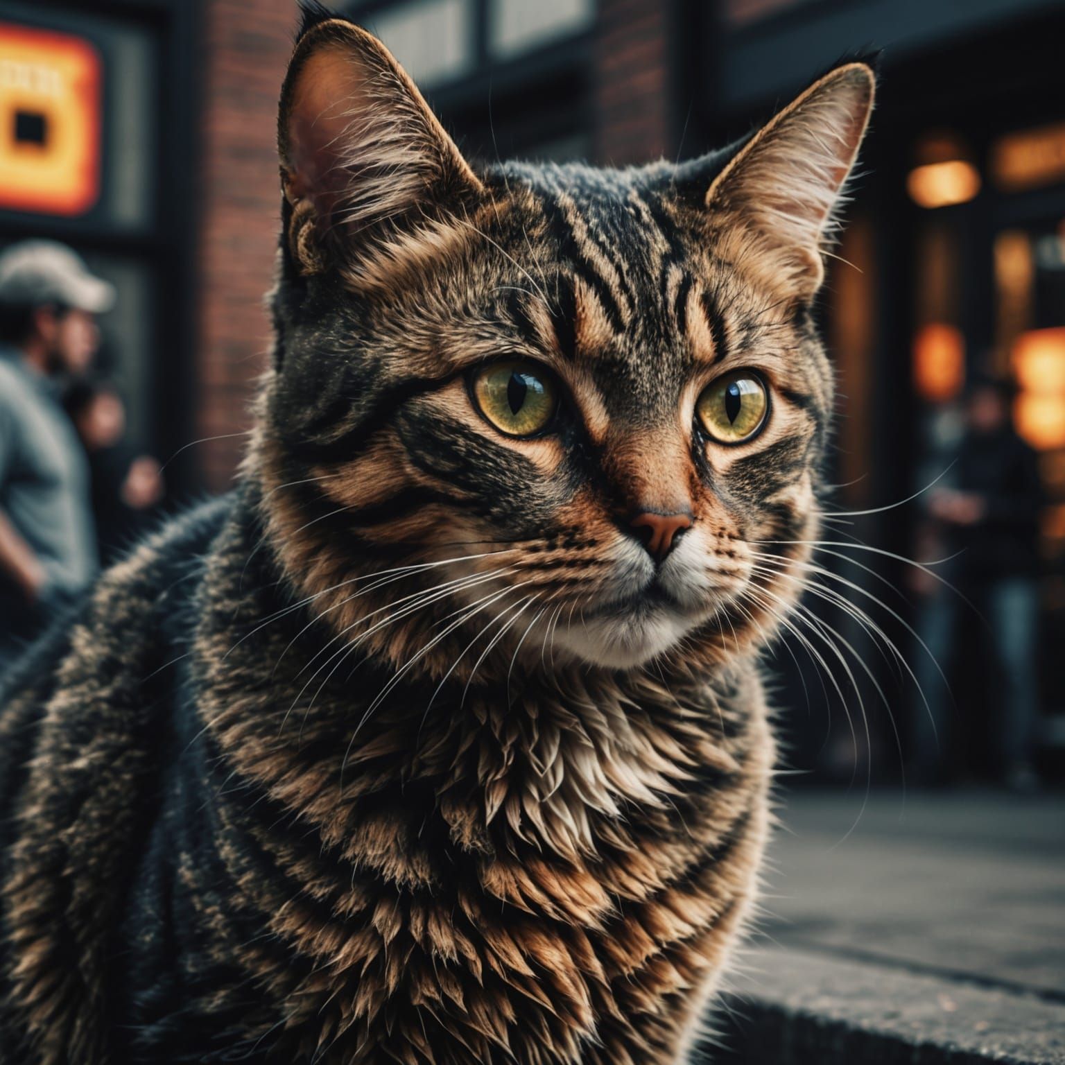 8-bit Cat Person in HDR