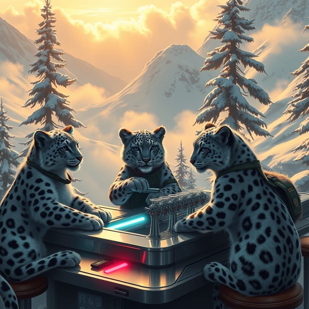 Furry Snow Leopards Build Futuristic Bar at Charity Boot Cam...