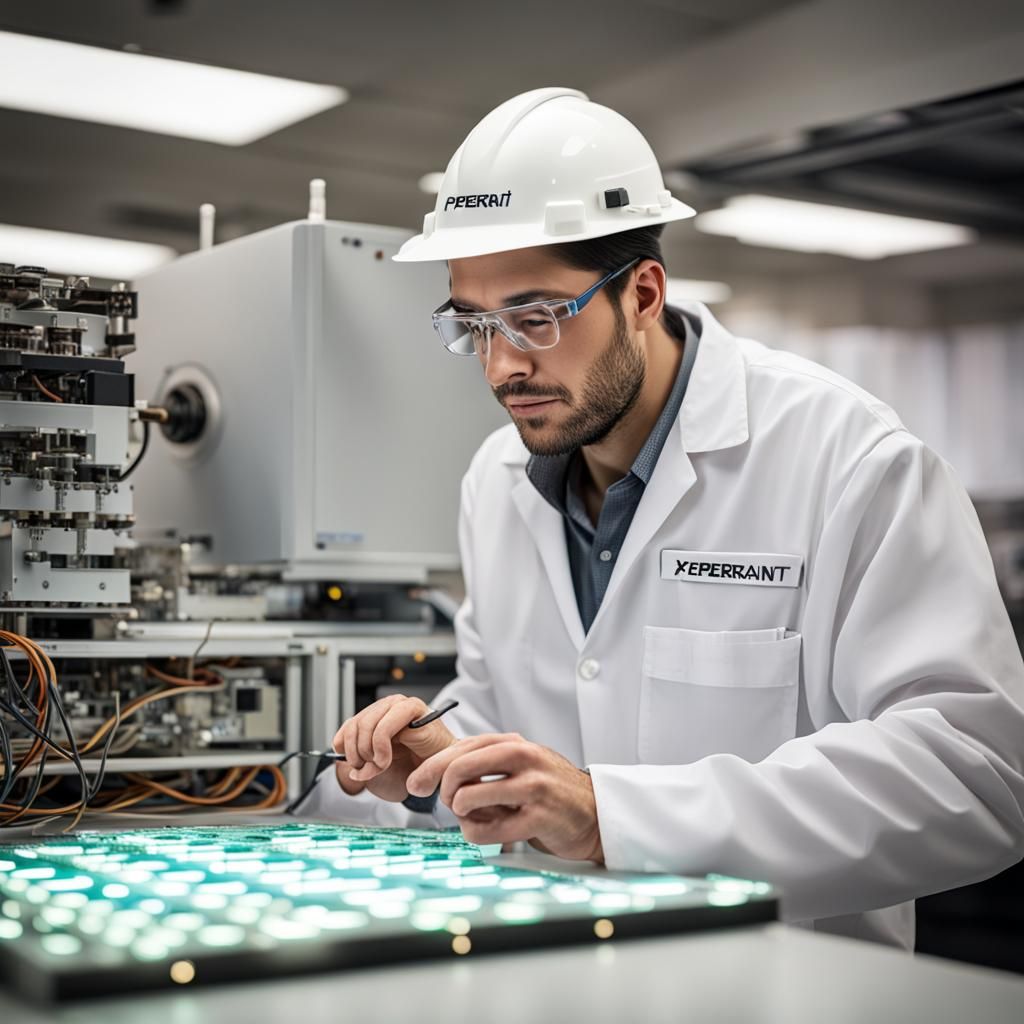 Engineer Testing Semiconductor Chips in Wafer Fab
